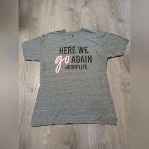 American Apparel Graphic T-shirt. Grey Shortsleeve. Expecting Mom,  Size Large.